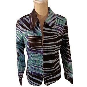 Draper's And Damon's Women's Multicolor Full Zip Cotton Jacket Size S